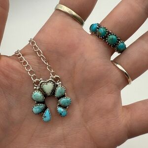 White Water Turquoise and Paloma Naja Sterling Silver Necklace